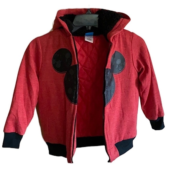 Kids Red Disney Jacket Mickey Ears Hooded - Picture 2 of 11